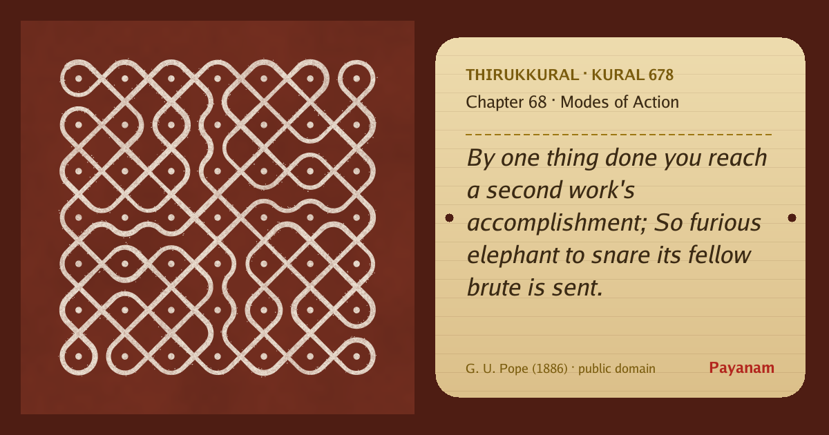 Share image: a rice-flour kolam beside the kural in English