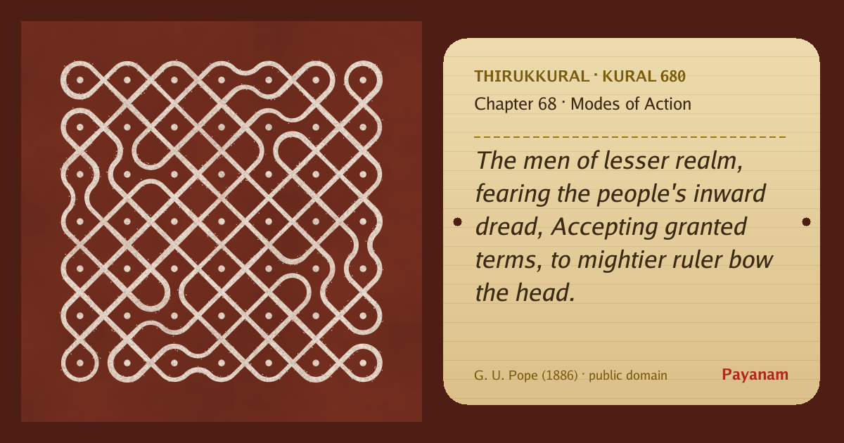 Share image: a rice-flour kolam beside the kural in English
