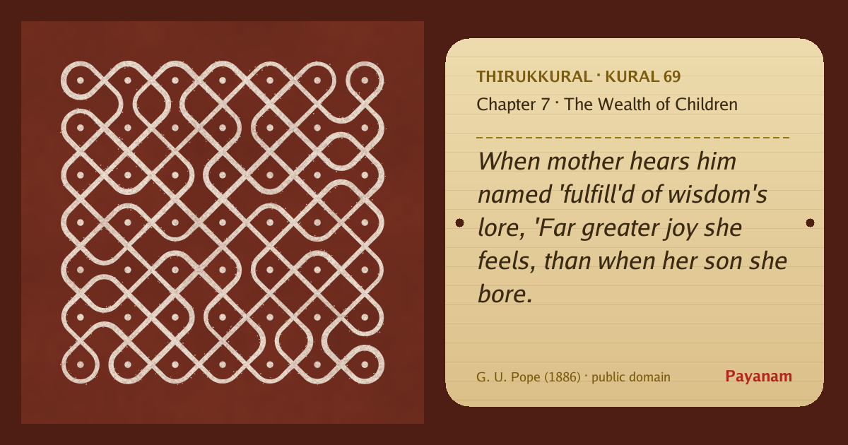 Share image: a rice-flour kolam beside the kural in English