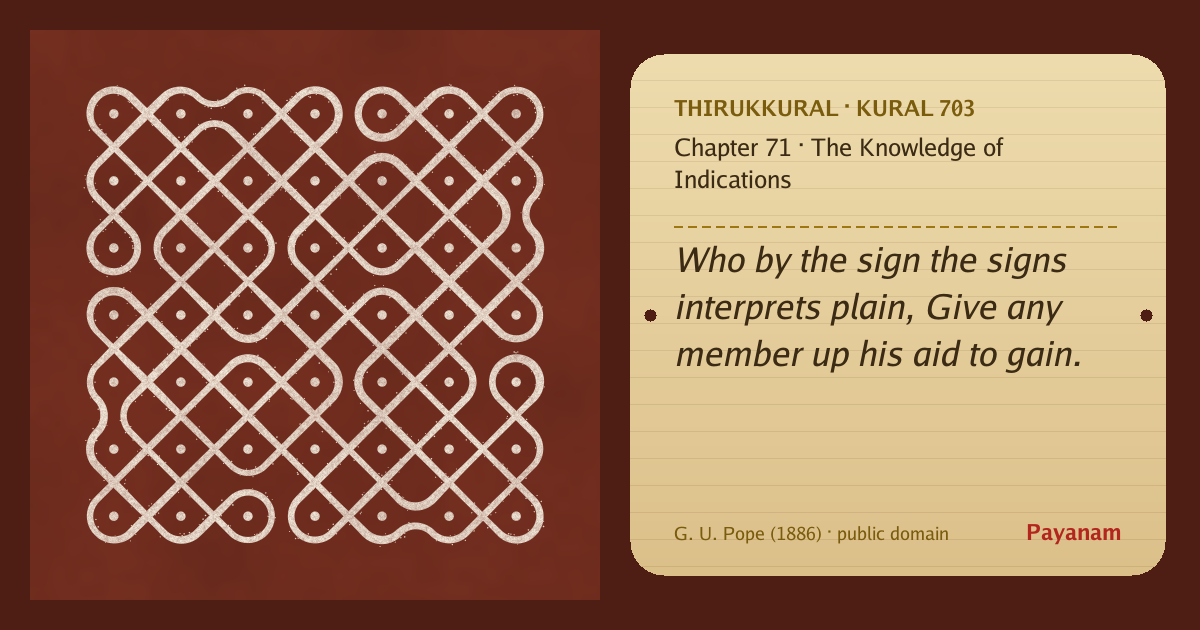 Share image: a rice-flour kolam beside the kural in English