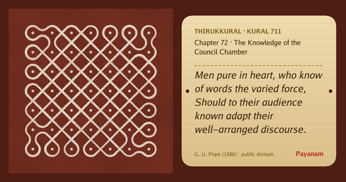 Share image: a rice-flour kolam beside the kural in English