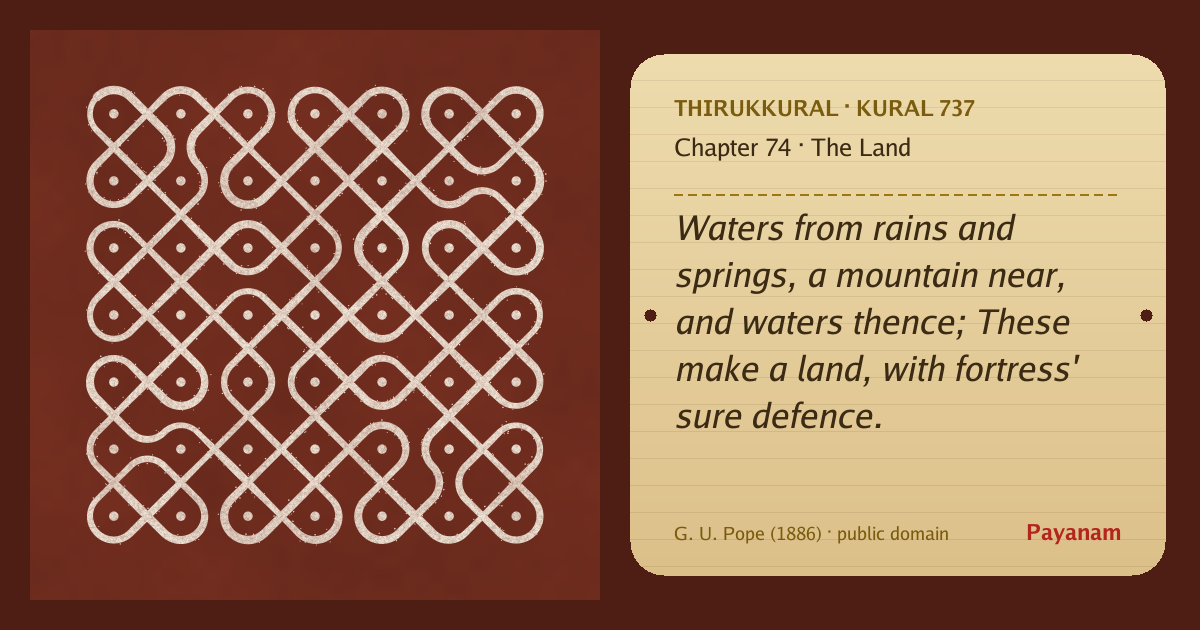 Share image: a rice-flour kolam beside the kural in English