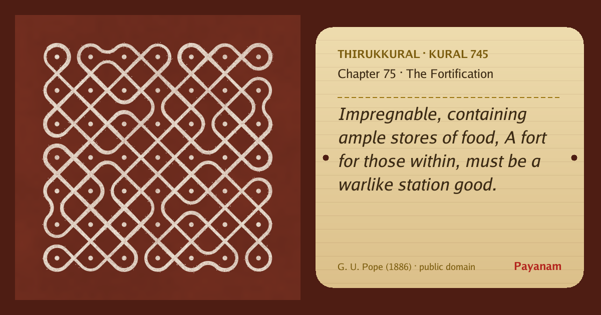 Share image: a rice-flour kolam beside the kural in English