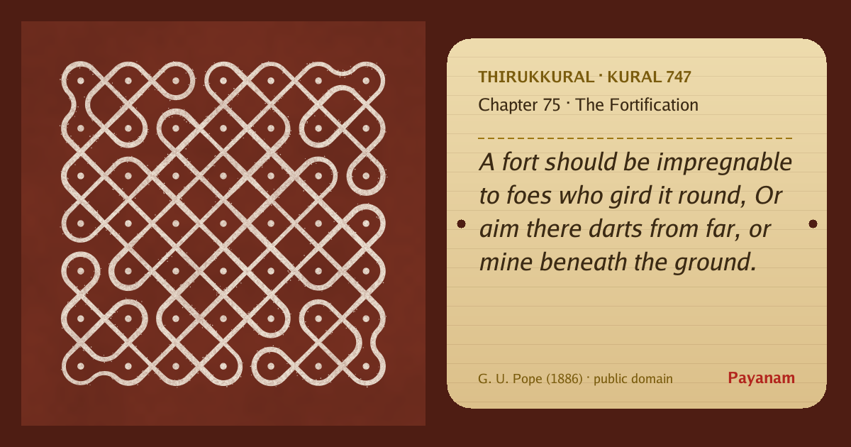 Share image: a rice-flour kolam beside the kural in English