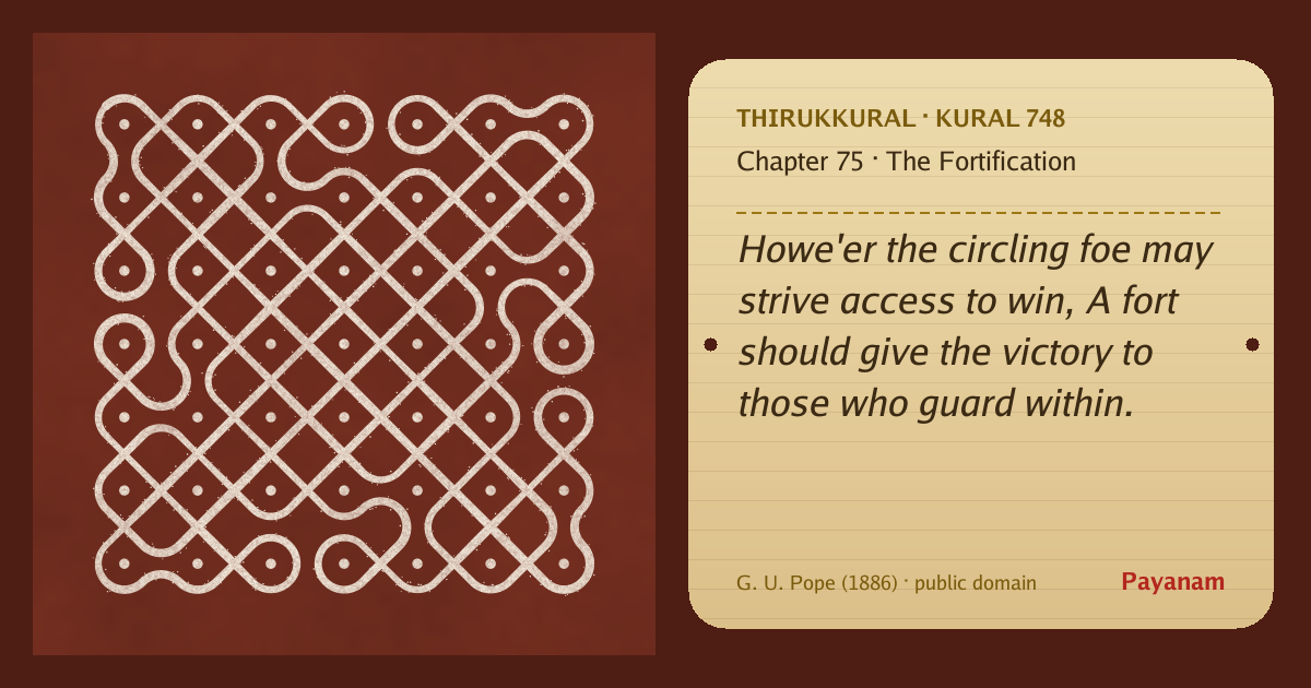 Share image: a rice-flour kolam beside the kural in English
