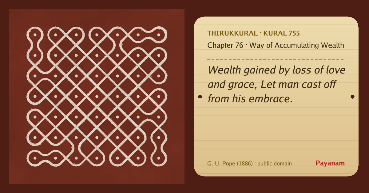 Share image: a rice-flour kolam beside the kural in English