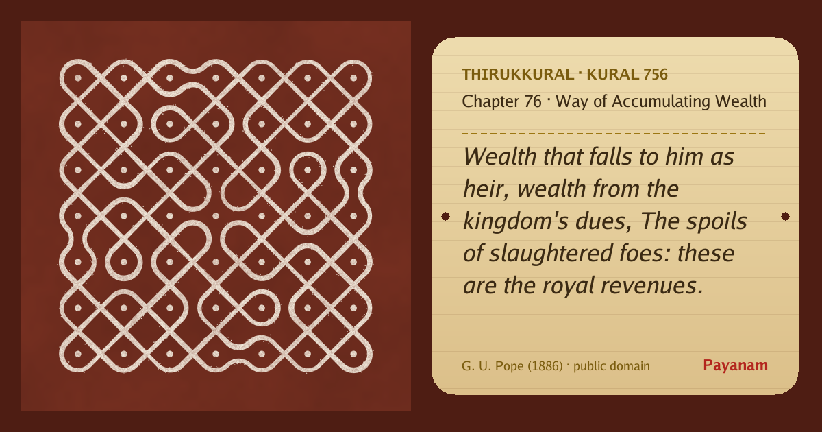 Share image: a rice-flour kolam beside the kural in English