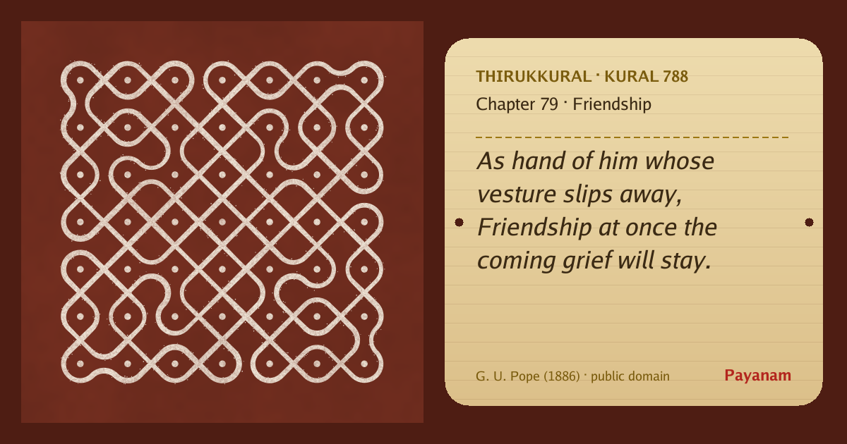 Share image: a rice-flour kolam beside the kural in English