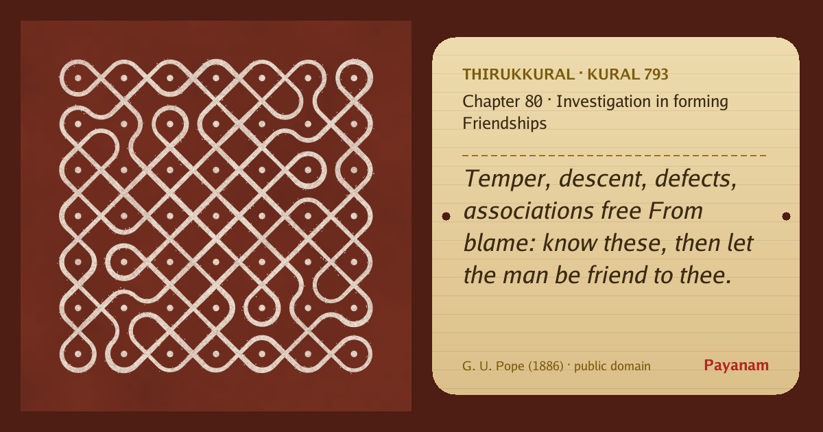 Share image: a rice-flour kolam beside the kural in English
