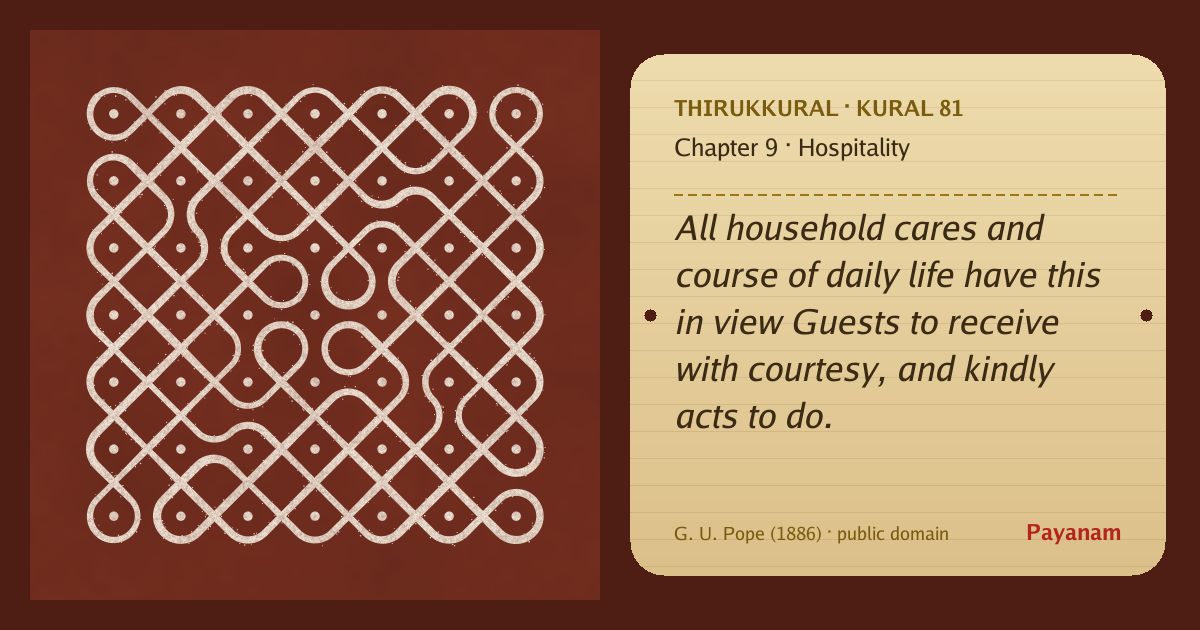 Share image: a rice-flour kolam beside the kural in English