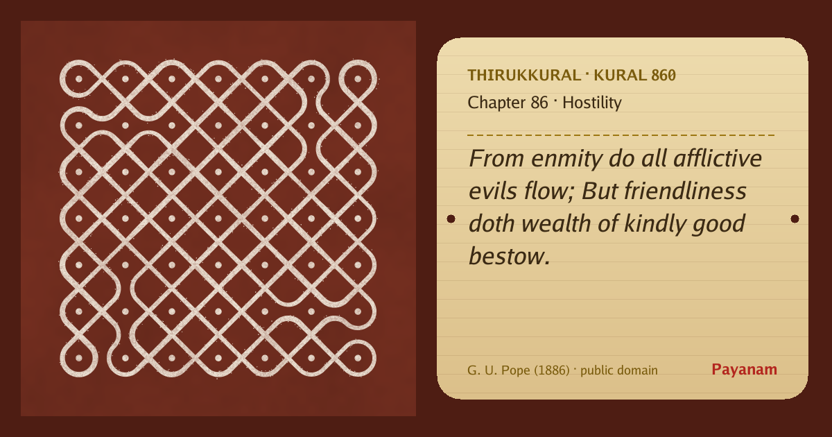 Share image: a rice-flour kolam beside the kural in English