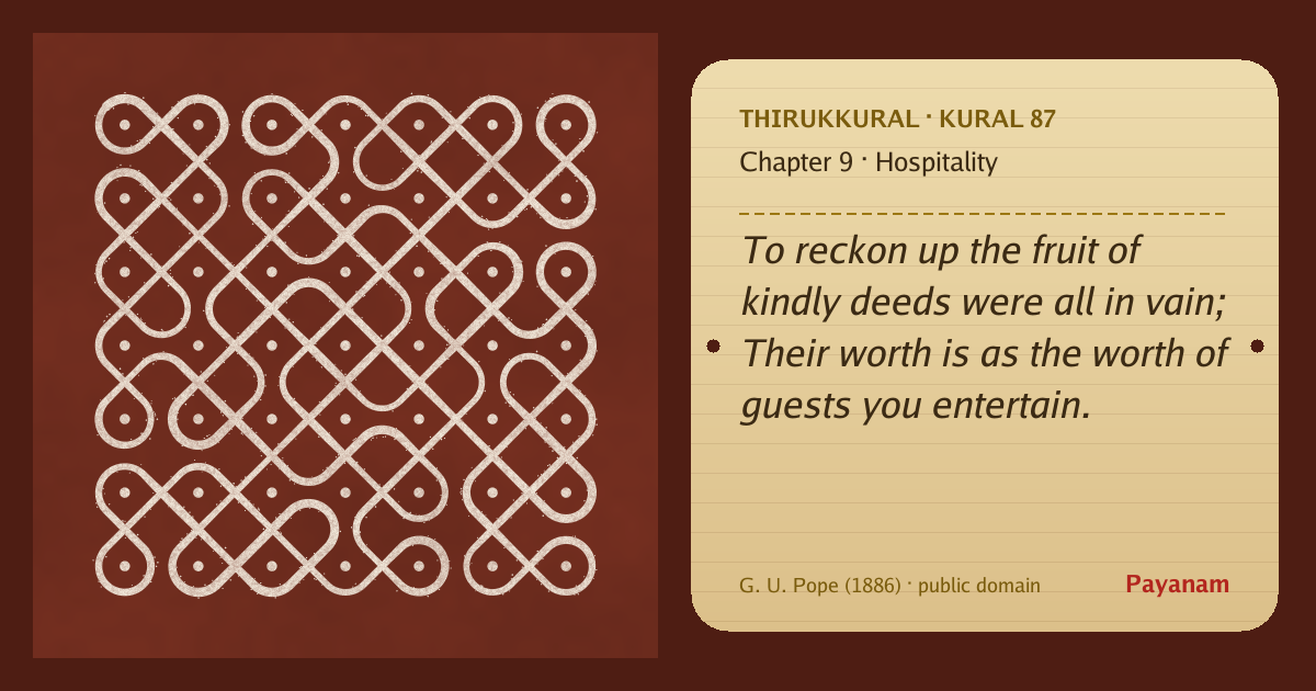 Share image: a rice-flour kolam beside the kural in English
