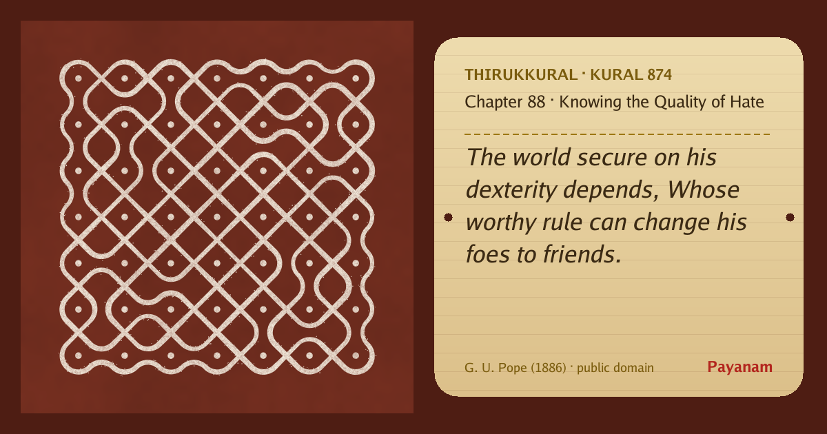 Share image: a rice-flour kolam beside the kural in English