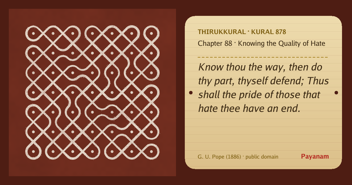 Share image: a rice-flour kolam beside the kural in English