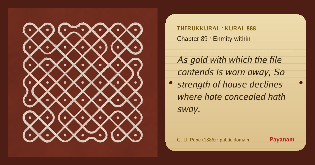 Share image: a rice-flour kolam beside the kural in English