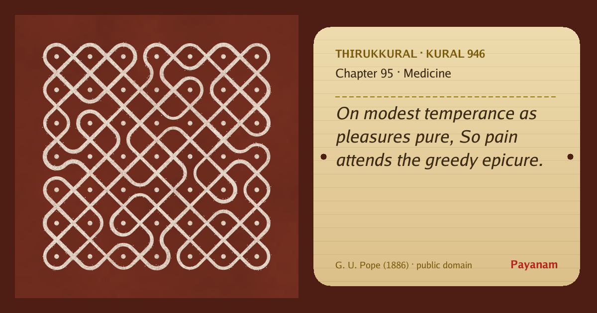 Share image: a rice-flour kolam beside the kural in English