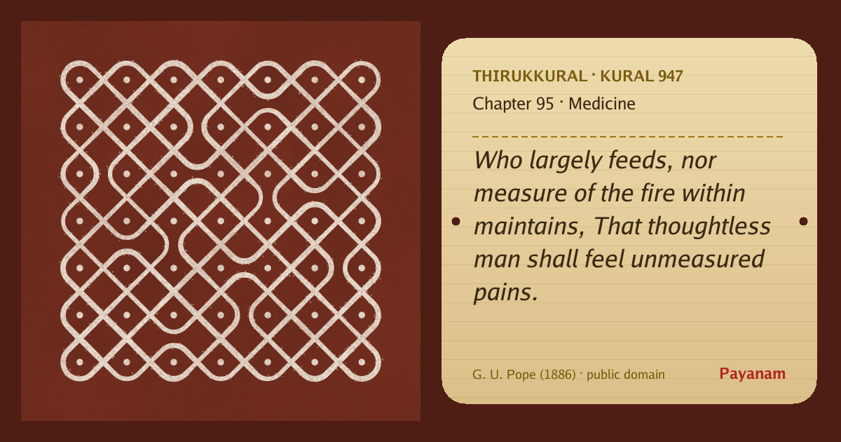Share image: a rice-flour kolam beside the kural in English