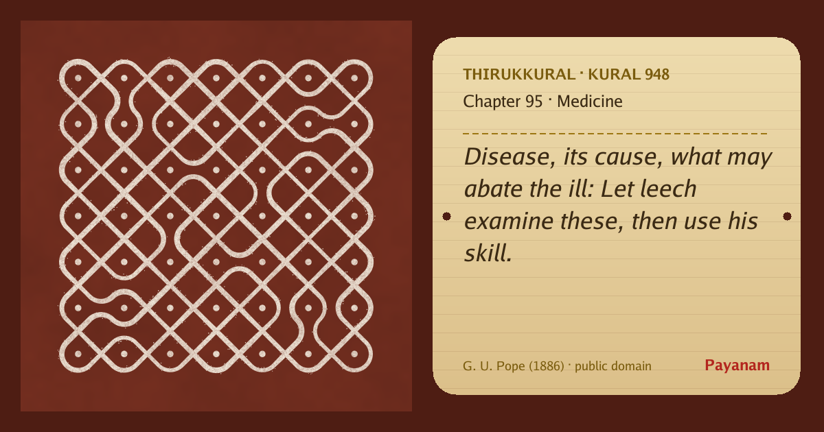 Share image: a rice-flour kolam beside the kural in English